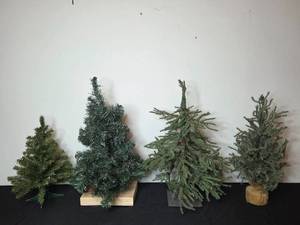 lot 145 image: Set of 4 Miniature Artificial Christmas Trees