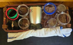 lot 170 image: Magic Bullet Blender Set with Assorted Cups and Accessories - power cord not visible