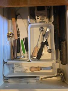 lot 175 image: Assortment of Kitchen Utensils with Knives and Thermometer