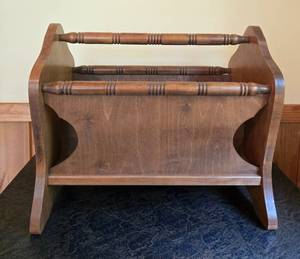 lot 234 image: Rustic Wooden Magazine Rack Duo