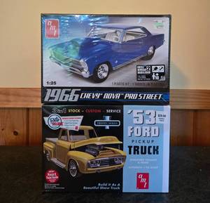 lot 237 image: 1966 Chevy Nova Pro Street & 1953 Ford Pickup Truck AMT Model Kits