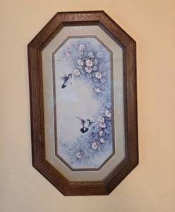 lot 259 image: Set of 3 Framed Art Pieces Floral and Landscape Scenes - One Signed & Numbered