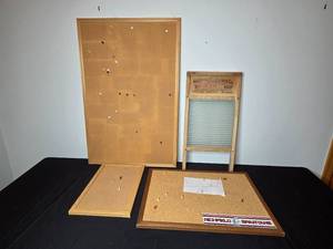 lot 266 image: Collection of Corkboards and Vintage National Washboard No. 860