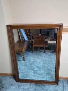 lot 304 image: Wood Framed Mirror Measuring 45 x 33 Inches