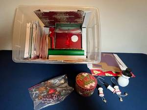 lot 335 image: Assorted Christmas Holiday Decor and Wrapping Supplies