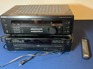 lot 340 image: Sony AudioVideo Control Center STR-DE135 and CDP-C235 CD Player with Remote