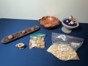 lot 364 image: Copper Bowl, Stone Artifacts, Mini Bird Bath & More