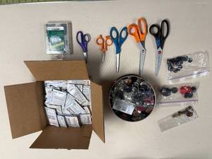lot 379 image: Collection of Sewing Scissors, Buttons, and Craft Supplies