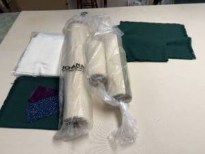 lot 413 image: Collection of Fabric Rolls and Textiles