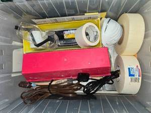 lot 430 image: Miscellaneous Hardware and Fabric Lot with Safety Gear and Cable