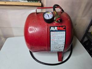 lot 442 image: Used AirPac Refillable Compressed Air Tank with Pressure Gauge