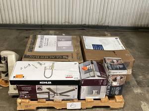 lot 6 image: HUGE LOT of Lighting, Ceiling Fans, Recessed Lights Misc Hampton Bay, Hunter, Progress Lighting, Plumbing, Kitchen & Bathroom Faucets, Showers, Valves and much MORE - For Parts - Sells GREAT on eBay