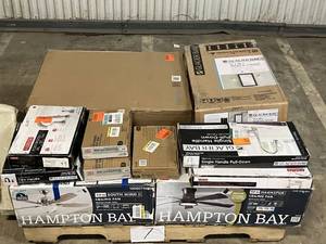 lot 7 image: HUGE LOT of Lighting, Ceiling Fans, Recessed Lights Misc Hampton Bay, Hunter, Progress Lighting, Plumbing, Kitchen & Bathroom Faucets, Showers, Valves and much MORE - For Parts - Sells GREAT on eBay