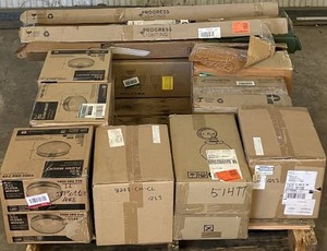 lot 17 image: HUGE LOT of Lighting, Ceiling Fans, Recessed Lights Misc Hampton Bay, Hunter, Progress Lighting, Plumbing, Kitchen & Bathroom Faucets, Showers, Valves and much MORE - Complete Sets - Sells GREAT on eBay