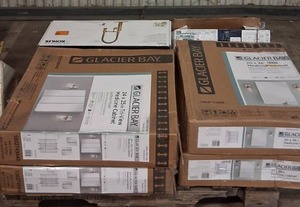 lot 1 image: HUGE LOT of Lighting, Ceiling Fans, Recessed Lights Misc Hampton Bay, Hunter, Progress Lighting, Plumbing, Kitchen & Bathroom Faucets, Showers, Valves and much MORE - For Parts - Sells GREAT on eBay