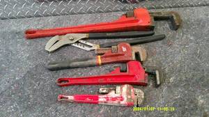 lot 66 image: Lot of Assorted Pipe Wrenches and Channel Lock Pliers