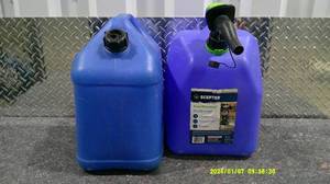 lot 129 image: 2 Large Blue Kerosene Cans