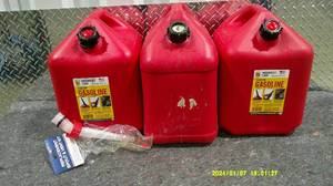 lot 130 image: 3 Larger Gas Cans