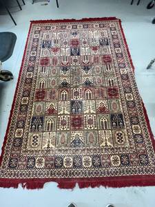 lot 6M image: Handwoven Tribal Rug with Geometric Patterns