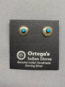 lot 2B image: Ortegas Handmade Sterling Silver 925 Turquoise Earrings