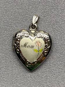 lot 15B image: Sterling Silver 925 Heart Mom Locket Pendant