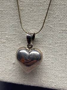 lot 31B image: Sterling Silver 925 Heart Pendant Necklace