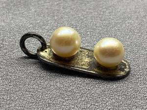 lot 34B image: Vintage Pearl Sterling Silver 925 Pendant
