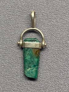 lot 53B image: Sterling Silver 925 Pendant with Green Stone