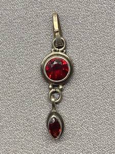 lot 55B image: Vintage Red Gemstone Sterling Silver 925 Pendant