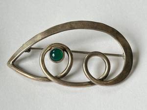 lot 10X image: Sterling Silver Brooch Swirl Design Taxco Mexico