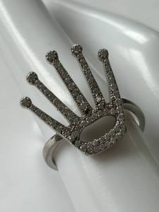 lot 16X image: Sterling Silver 925 Crown Design with Clear Stones