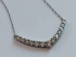 lot 37X image: Sterling Silver Necklace SUN 925 with V-Shaped Pendant