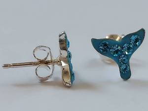 lot 57X image: Sterling Silver Whale Tail Earrings
