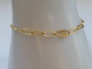 lot 62X image: Gold-Plated Sterling Silver Paperclip Bracelet