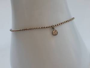 lot 63X image: Elegant Sterling Silver Bracelet with Gemstone Charm