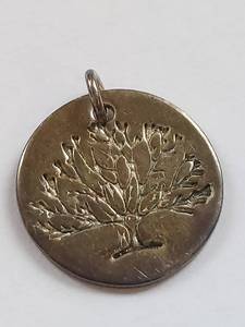 lot 95X image: Vintage Sterling Silver Engraved Tree Pendant