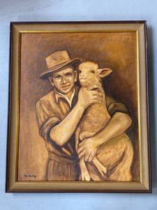 lot 13J image: M. Kelley Rustic Portrait Painting