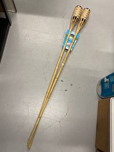 lot 19E image: Tiki Brand Naturals Bamboo Tiki Torches Pair