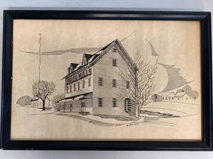 lot 19J image: Linden Mills Framed Art by Nelson G. Scott