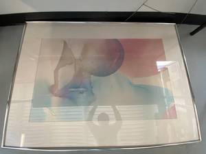 lot 21J image: Abstract Pastel Artwork Framed Modern