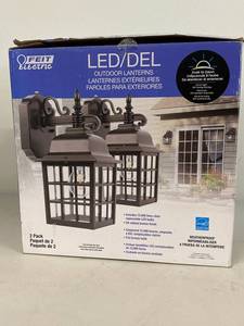 lot 50E image: Feit Electric LED Outdoor Lanterns 2 Pack