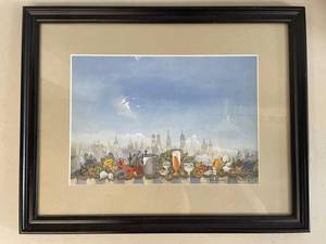 lot 64E image: Framed Artistic Print in Black Frame - Ideal Decor