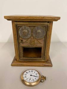 lot 38Z image: Vintage Illinois Watch Co. Pocket Watch with USPS Dial Box