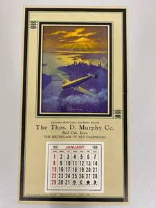 lot 45Z image: Vintage 1939 Thos. D. Murphy Co. Art Calendar Print