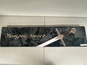 lot 2K image: Exquisite Masonic Sword with Intricate Detailing - Wheel of Time Path of Daggers Art on Box