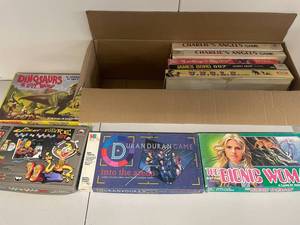 lot 7K image: Vintage Board Games Lot Bionic Woman, 007, Charlies Angels