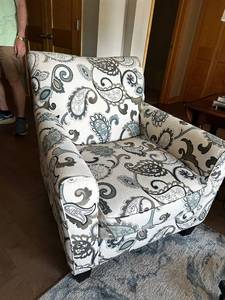 lot 2L image: Patterned Armchair with Paisley Design