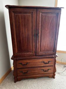 lot 19L image: American Drew Wooden Armoire with Drawers