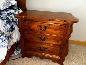 lot 23L image: American Drew Solid Wood 3-Drawer Nightstand