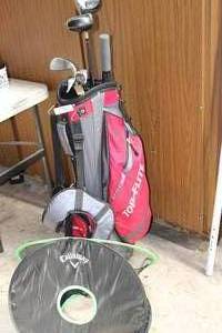 lot 32 image: Top Flite Golf Bag, Clubs and Target